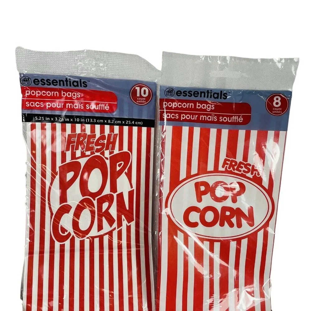 Essentials Paper Popcorn Bags Concessions Parties Movie Night 4 Packs W 38 Total